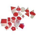 Geometrische Körper, transparent (rot) groß
