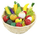 Obst und Gemüse im Korb, 21-teilig
