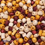 Holzperlen Formen-Mix natur 500g